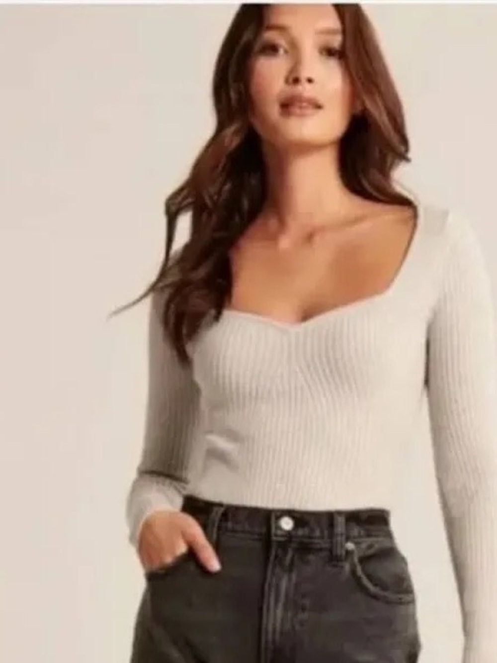 Abercrombie & Fitch Corset Sweetheart Sweater Bodysuit
